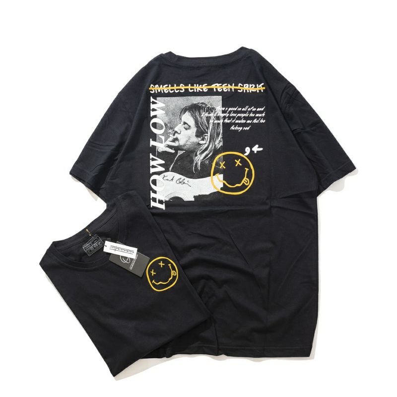 kaos Uniqlo t-shirt logo / kaos branded / kaos tumblr / kaos pria / kaos wanita / uniqlo kaos lengan pendek-Nirvana smile