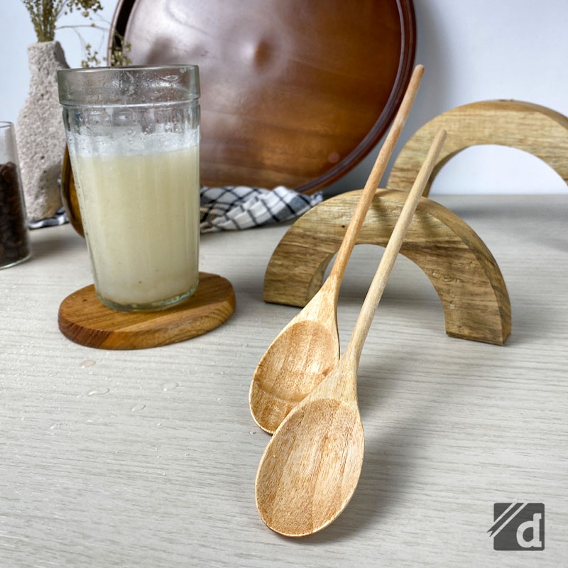 DADALALA Sendok Jus / Sendok Minuman (Tea Spoon) Panjang 24 Cm, Bahan Kayu Mahoni