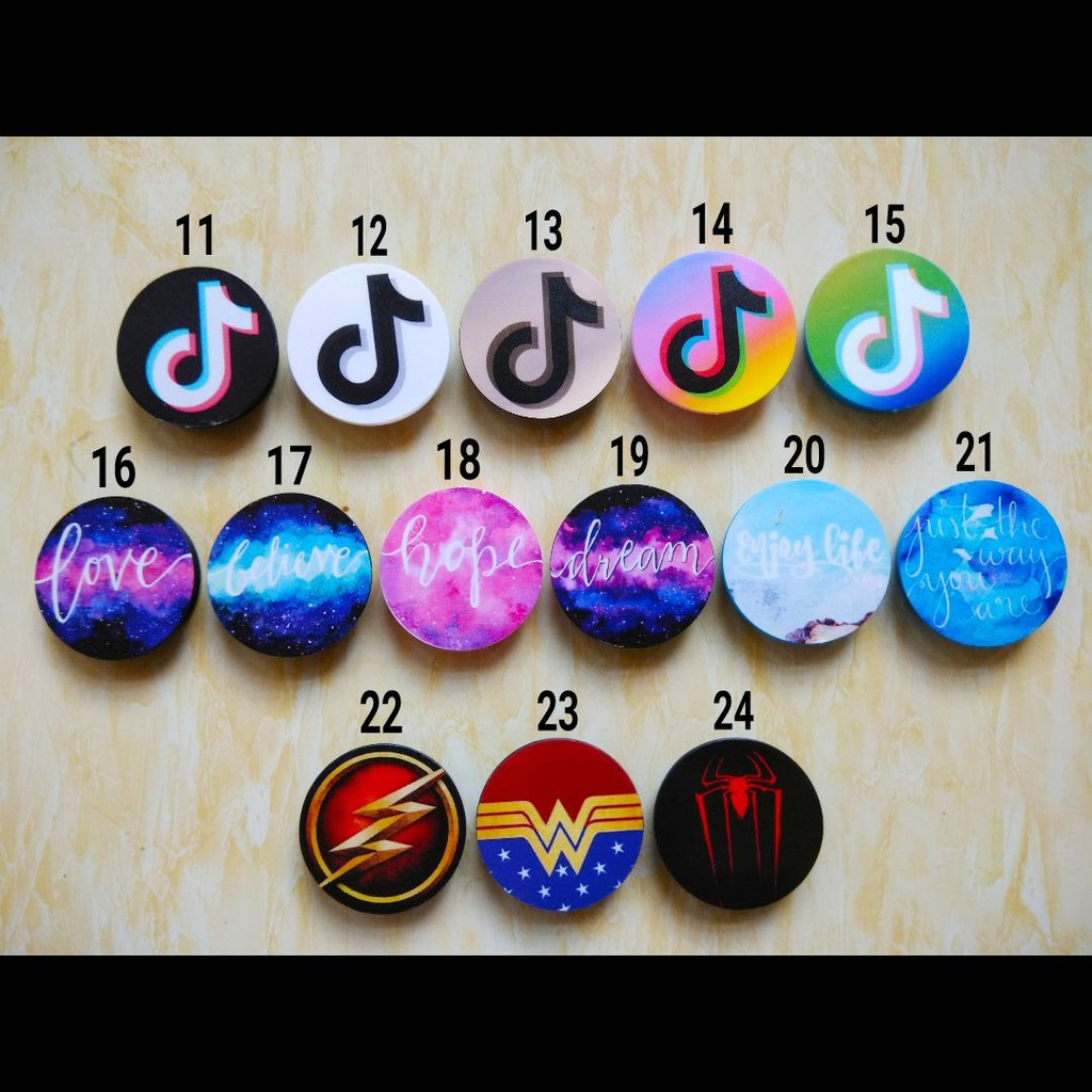 Popsockets TIK TOK Bebas Pilih Motif no 11-24 / popsocket TIKTOK murah ...