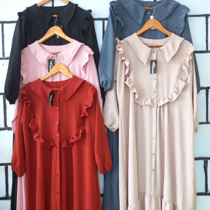 SALE /MARISKA DRESS JUMBO//GAMIS CRINKLE AIRFLOW