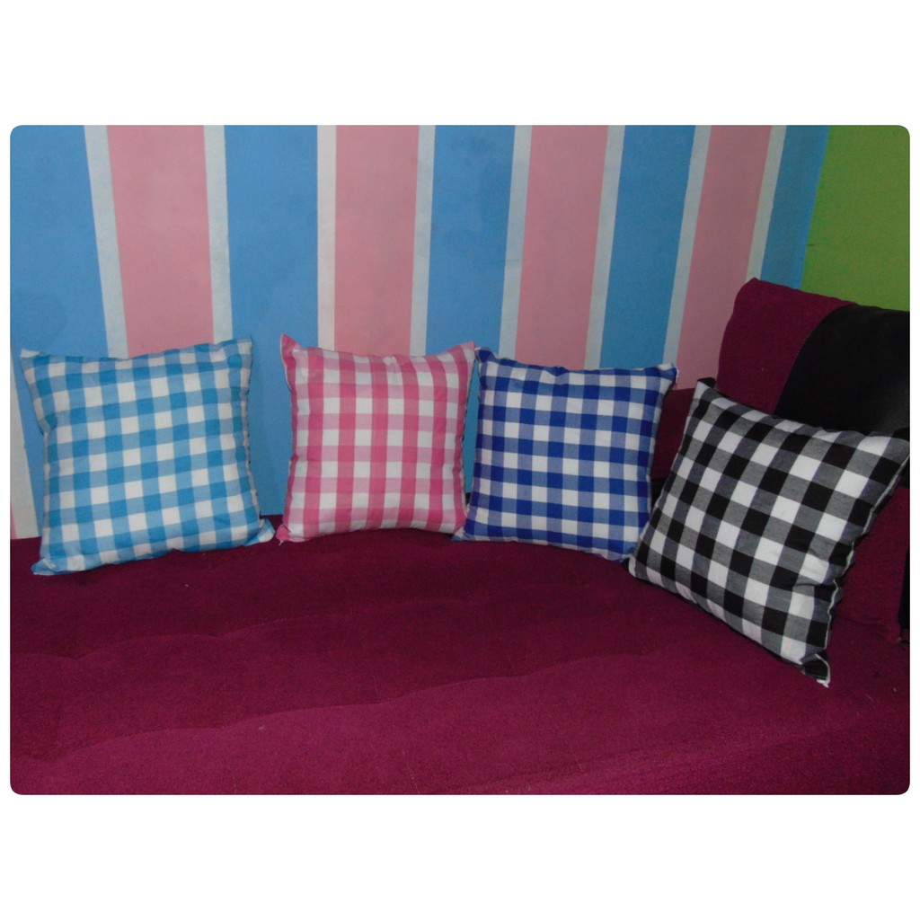 Sarung Bantal SOFA/SOPA MURAH Motif Kotak-kotak Uk 40x40 cm Cantik Estetik Kekinian Gaya Korea Katun dari Ismi Store