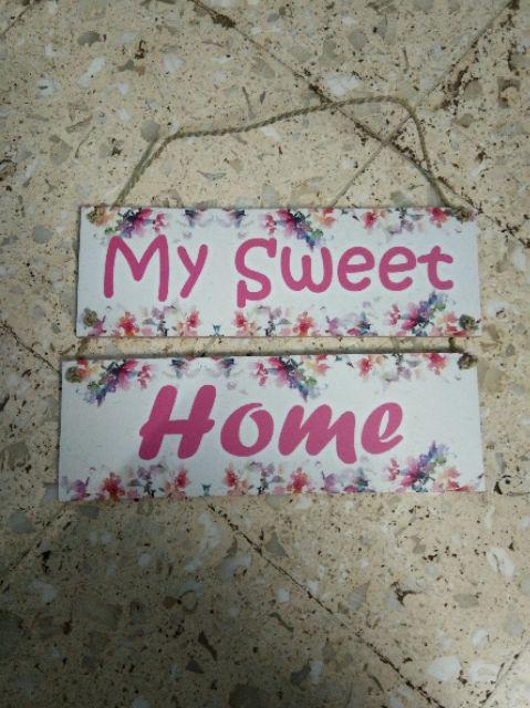 A48  Hiasan Dinding Gantung Susun My Sweet Home Pink Pajangan Background Bunga Free Bubble Wrap