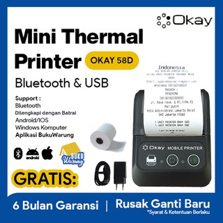 Printer Bluetooth Zjiang 5809 Mini Moka Pos Gobiz Gofood Kasir Struk Baterai Okay 58b Shopee Indonesia