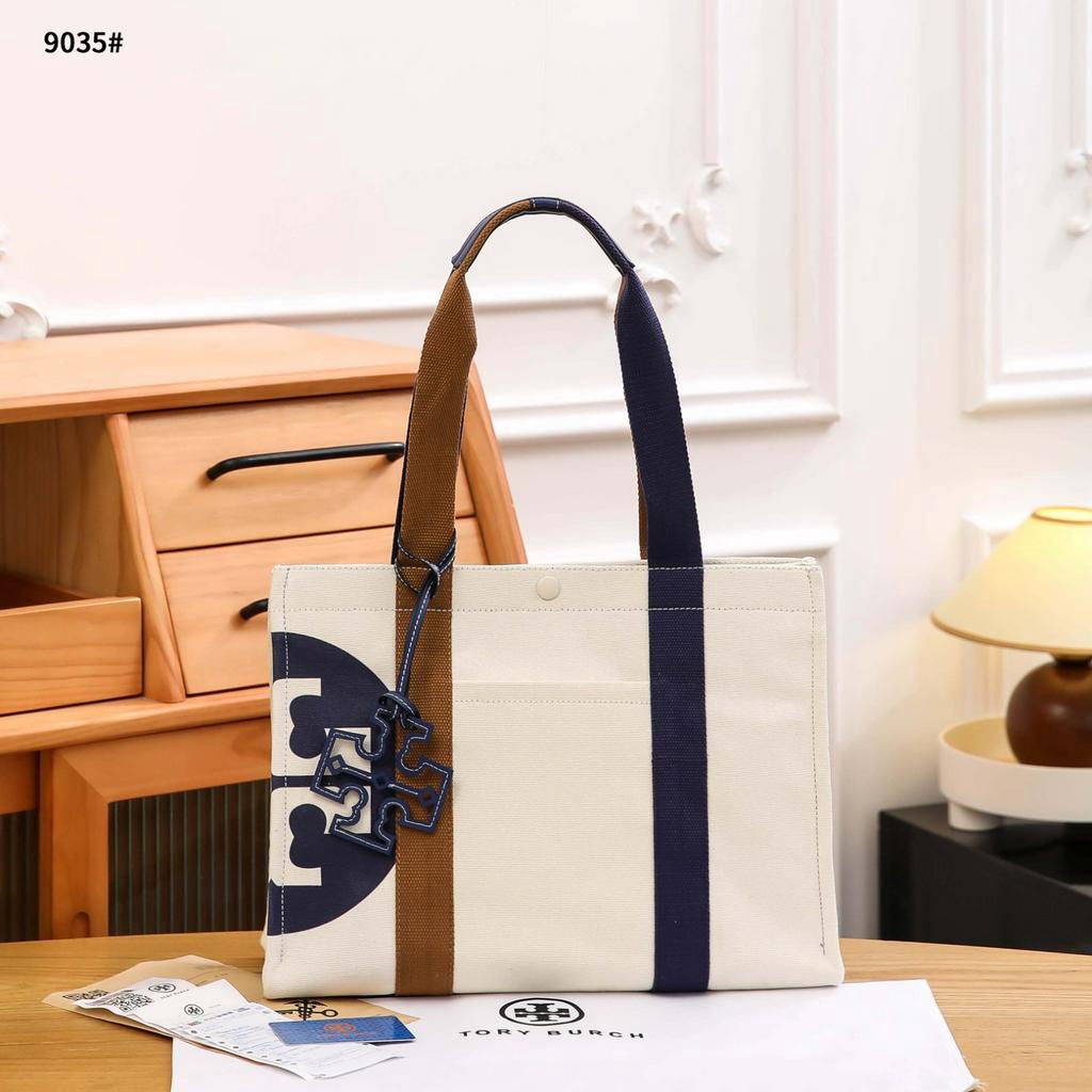 T 9035 Logo Tory Canvas Tote Bag