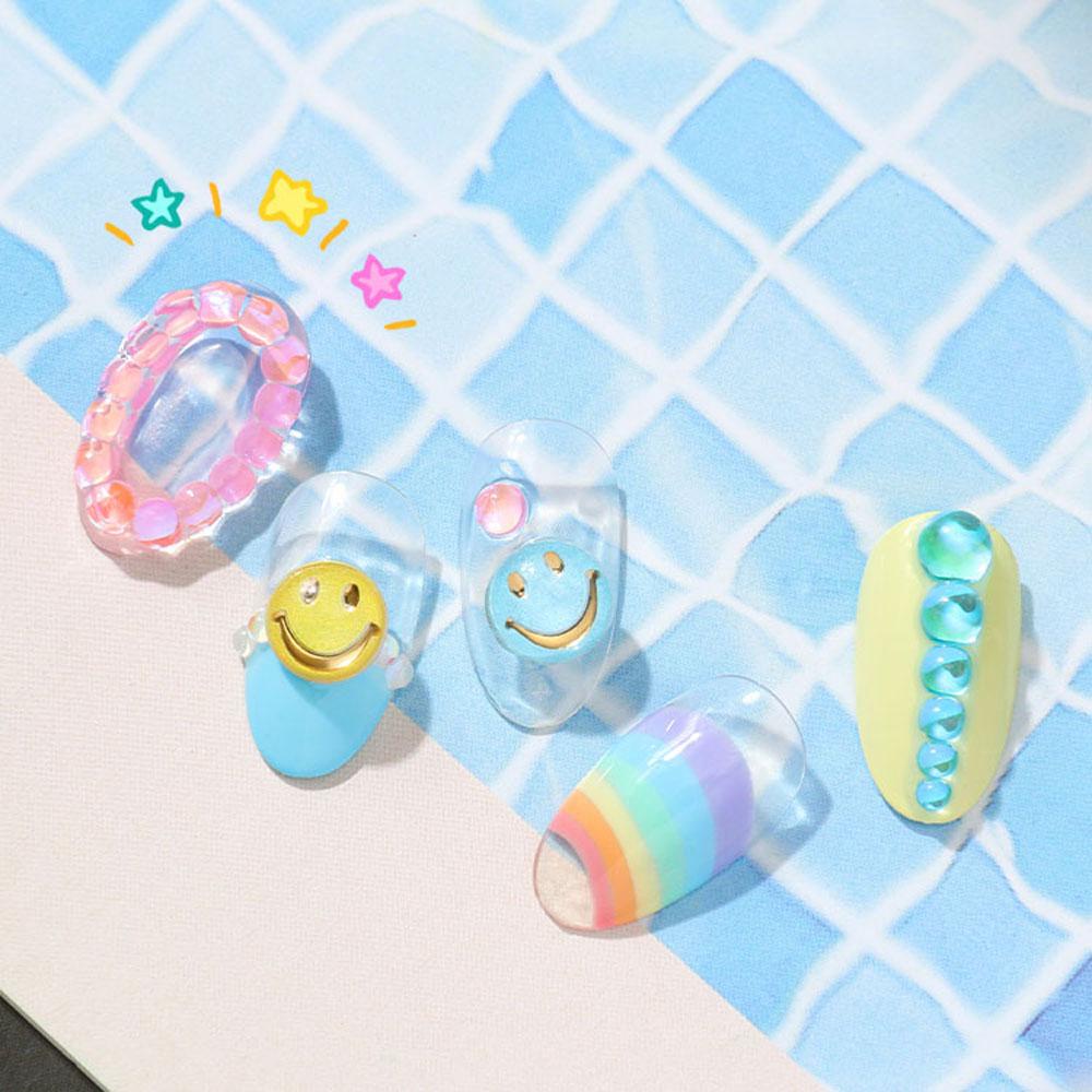 NEEDWAY Perhiasan Kuku Smiley Face Gaya Jepang Timbul Tiga Dimensi Bunga Matahari DIY Nail Art