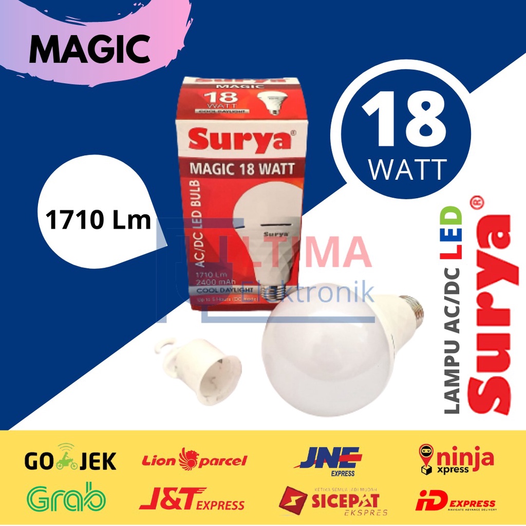 Lampu Emergency Led Surya Magic 9W/12W/18W lampu darurat rechargeable