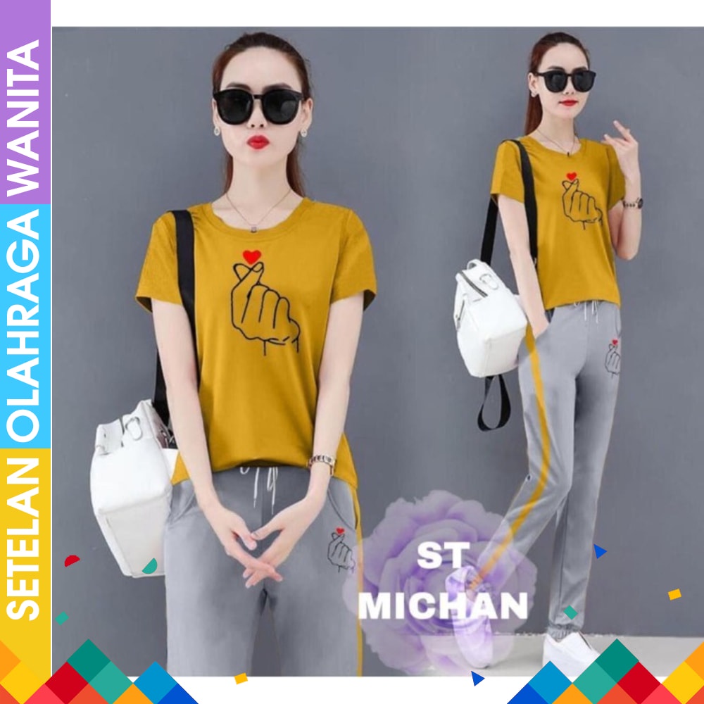 Setelan baju senam olahraga muslim panjang merah hitam baju senam muslim baju senam aerobik Sudah