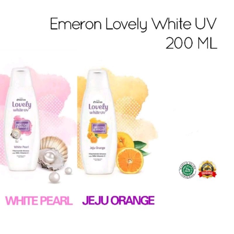 EMERON LOVELY WHITE UV SMOOTH &amp; MOISTURE BRIGHT  200 ML BODY LOTION