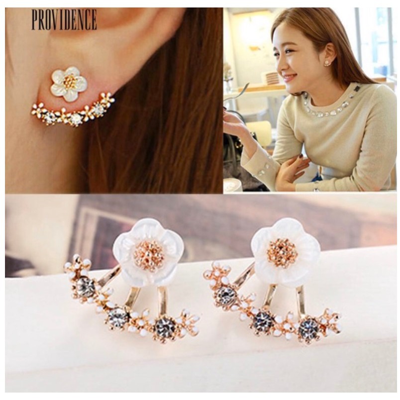 Anting Tindik Mini Wanita MELATI B07 Korea Fashion Women Diamond Ear Jacket Earring Giwang Cewek