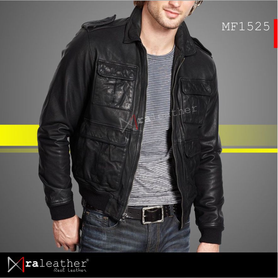 Jaket Kulit Pria 100% Kulit Domba Asli Garut, RA Leather Original - MF1525