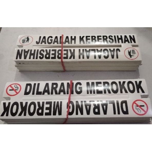STIKER CUTTING STIKER TULISAN JAGALAH KEBERSIHAN DILARANG MEROKOK 1SET 2PCS