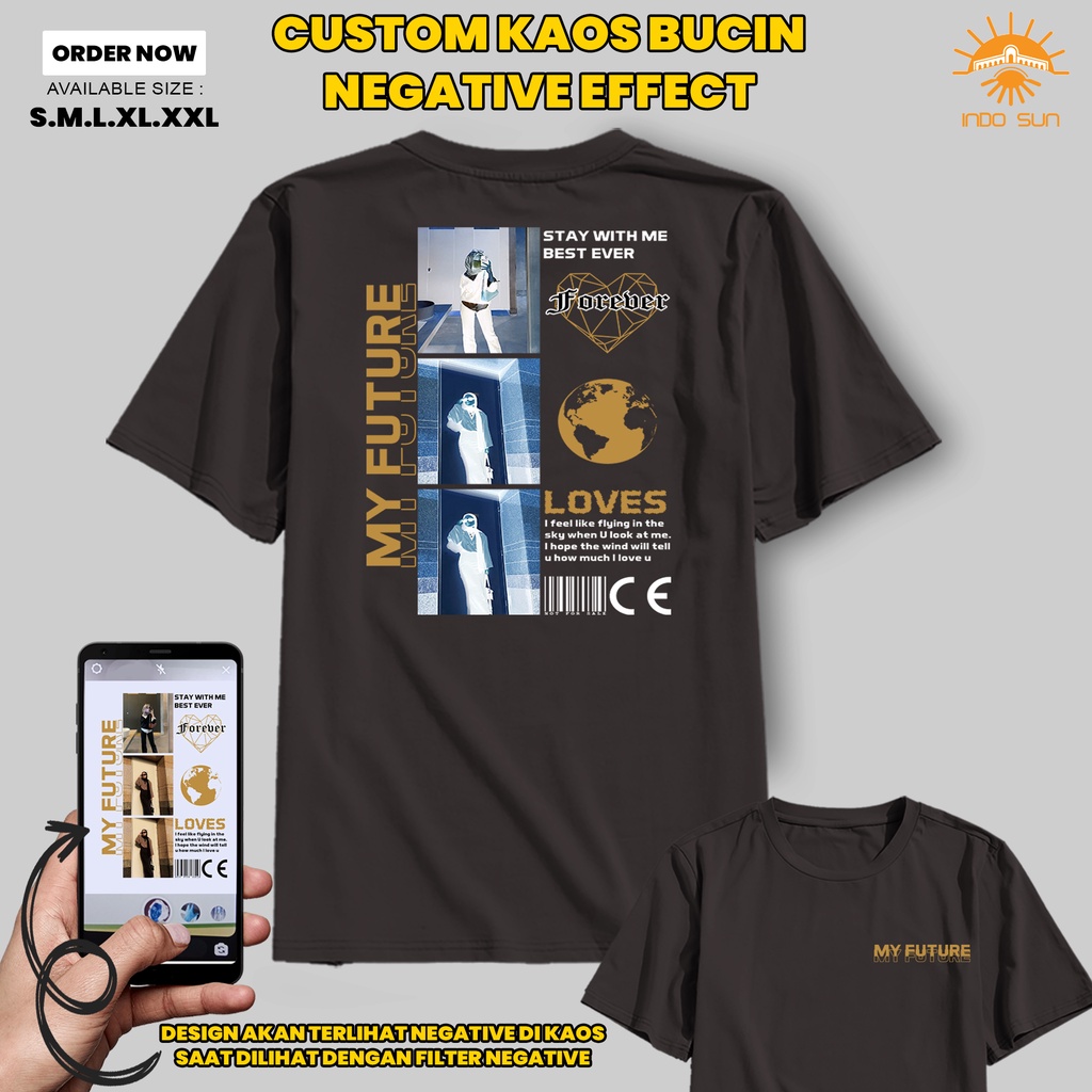 Kaos Custom Bucin Aesthetic Street Wear Negative Effect (MY FUTURE) | Kaos Viral Tiktok Effek IG - K