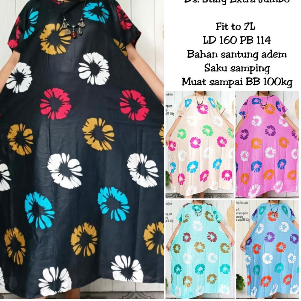 Terbaik DASTER JUMBO LD 150 - 160 / DASTER BATIK WANITA SUPER JUMBO LD 150 - 160 TANPA LENGAN BAHAN 