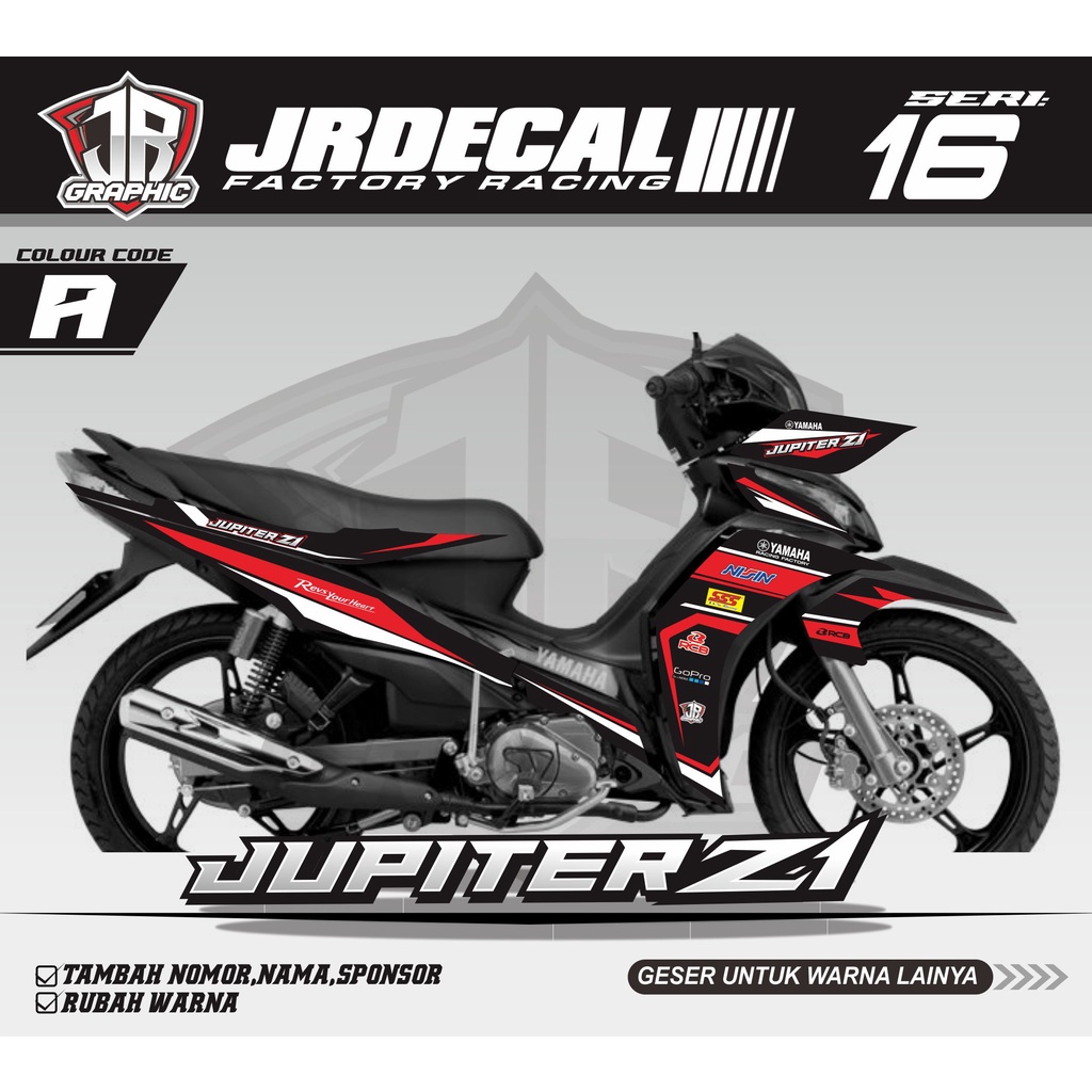 (BISA COD) STRIPING JUPITER Z1 HITAM KEREN VARIASI-DECAL STRIPING Z1 HITAM RACING HARIAN-STIKER JUPI