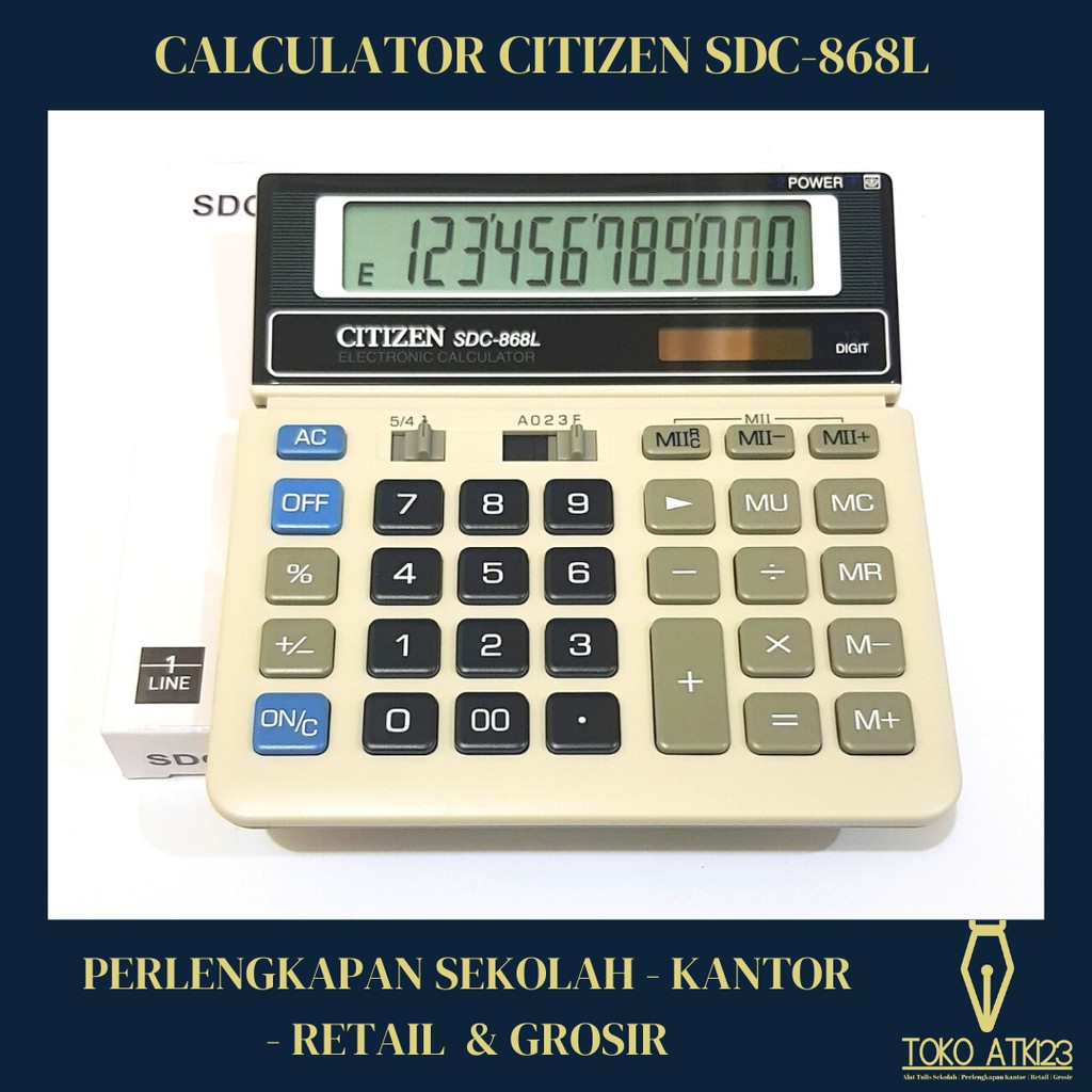 Calculator / Kalkulator Merk Citizen SDC-868L Electronic Calculator