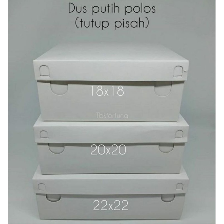 

Dus Putih Polos(Tutup Pisah) uk 22x22x7cm (1pcs)