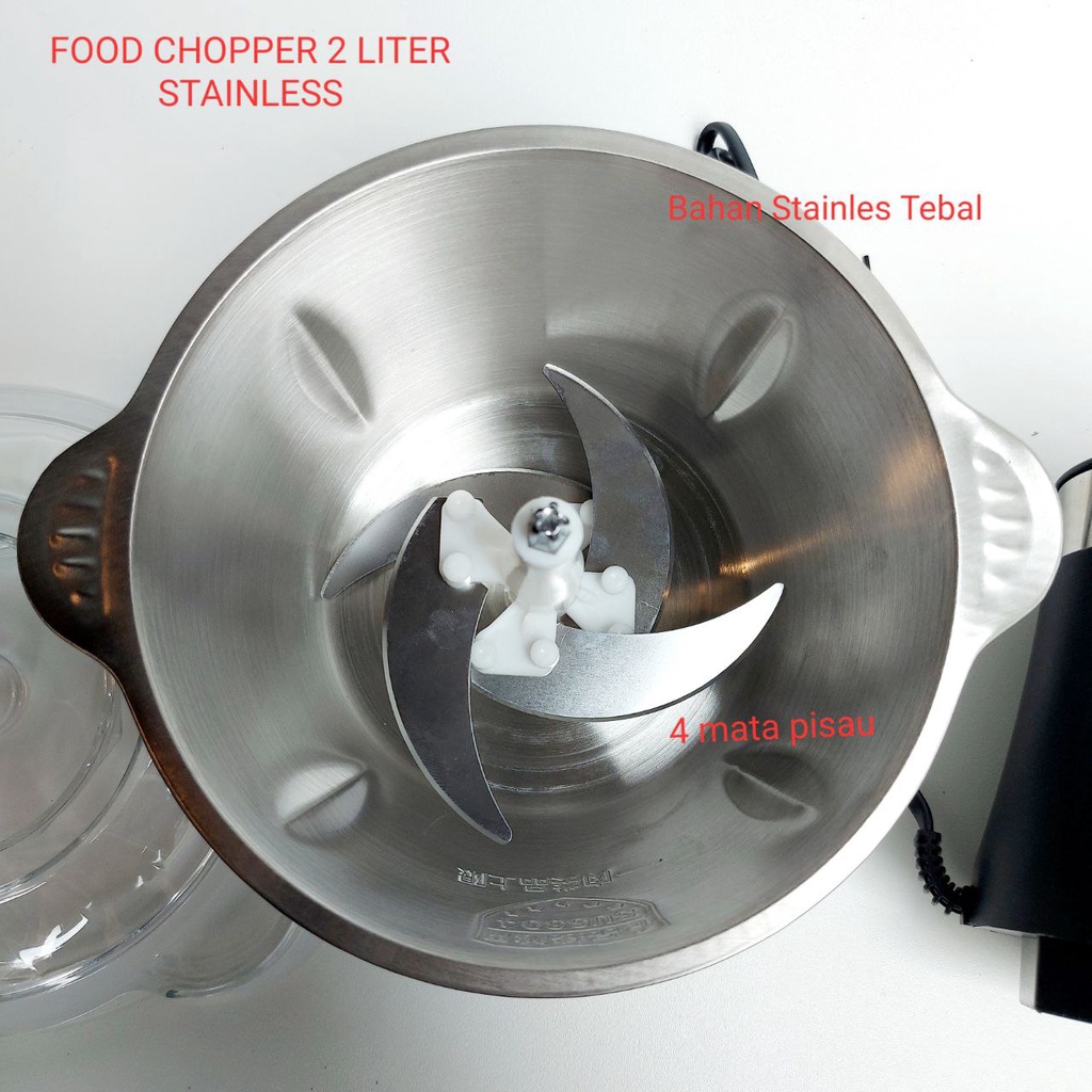 Food Chopper SQRS-188 Blender daging 2 Liter Stainless Style Penggiling Daging Blender Bumbu Blender Bakso  Meat Grinder Stainless Steel Multi function