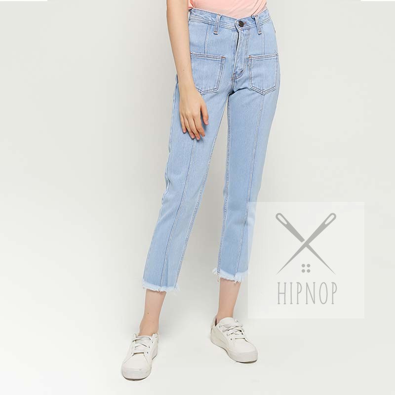 HipNop NIKI CELANA JEANS BOYFRIEND DENIM WANITA PLAIN POLOS CEWE CEWEK PAKAIAN WANITA