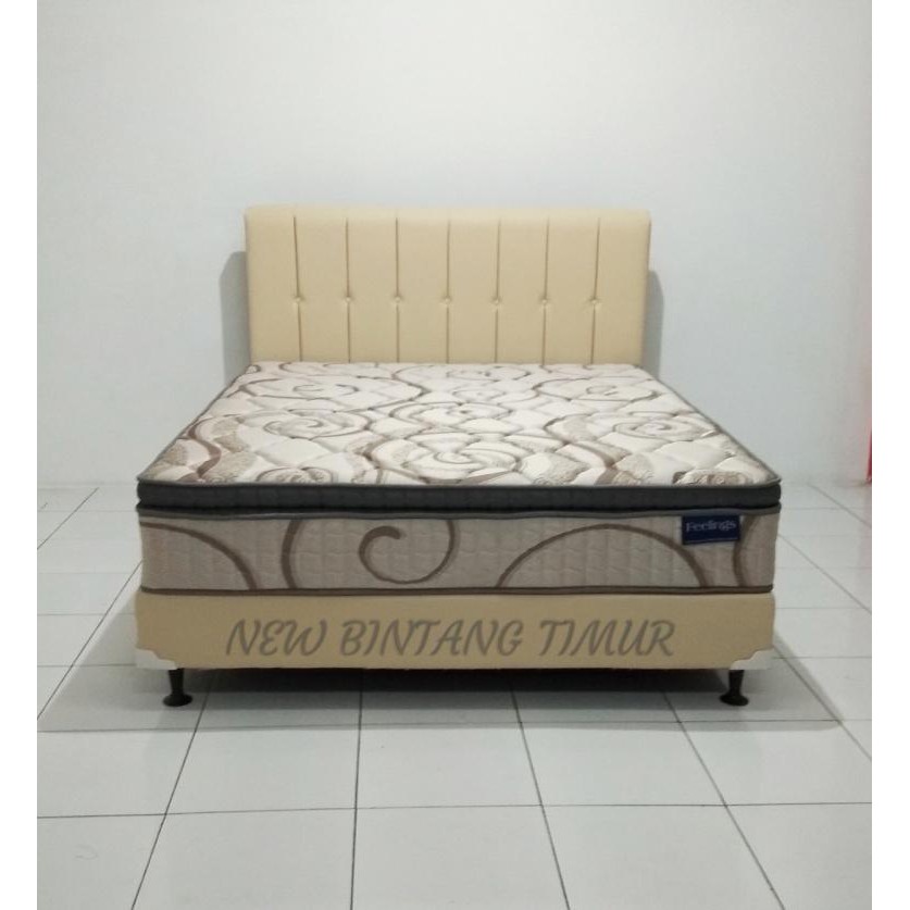 Spring Bed Romance Feelings Plush Top 180 x 200 HB Romeo Cream Full Set - Jabodetabek