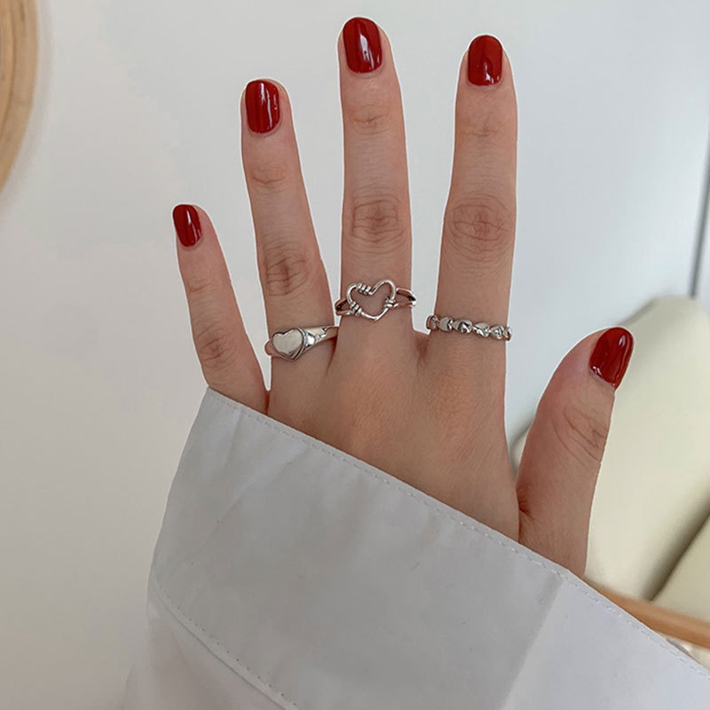 1pc Cincin Jari Telunjuk Model Terbuka Bahan 925 pure silver Gaya retro Untuk Wanita