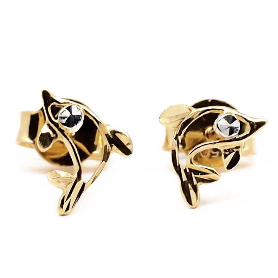 Anting Emas Model Dolpin Lumba Gold Earring 18K