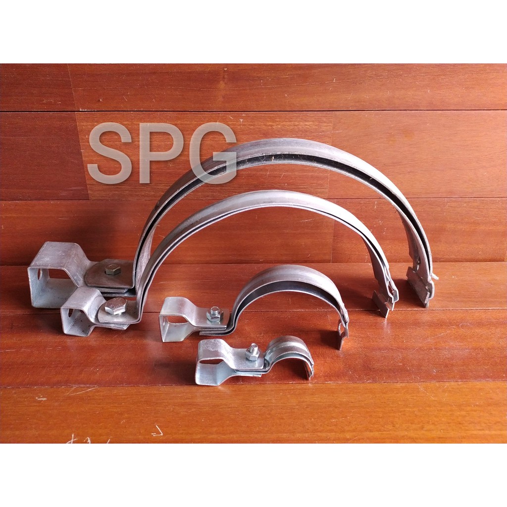 Hanger Clamp Pipa 4" Inch Klem Pipa Klem Gantung Galvanis Pipe Clamp