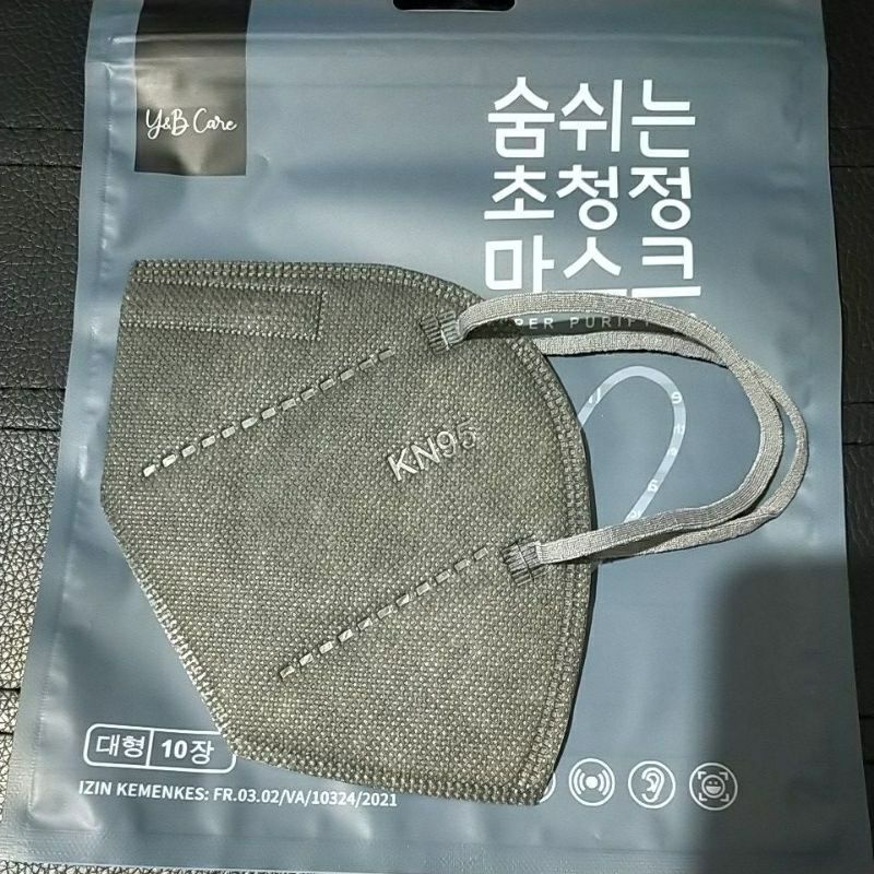 Masker Kn95 Kn 95 Kf 95 Kf95 5 Ply Y&B Care Warna Abu Abu Grey Silver Hijau Army Tua Botol Light Pin