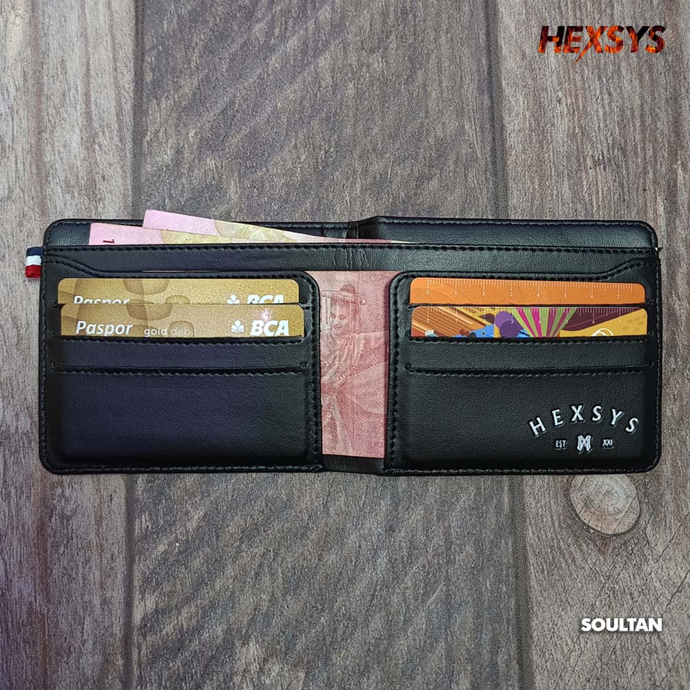 Bossque X Hexsys- Soultan Dompet Pria Bahan Kulit PU Vona Penn Wallet - Dompet Pria Lipat Pendek jfr