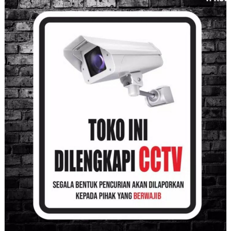 

Stiker TOKO INI DI LENGKAPI CCTV 15X10CM sign Rambu k3 safety