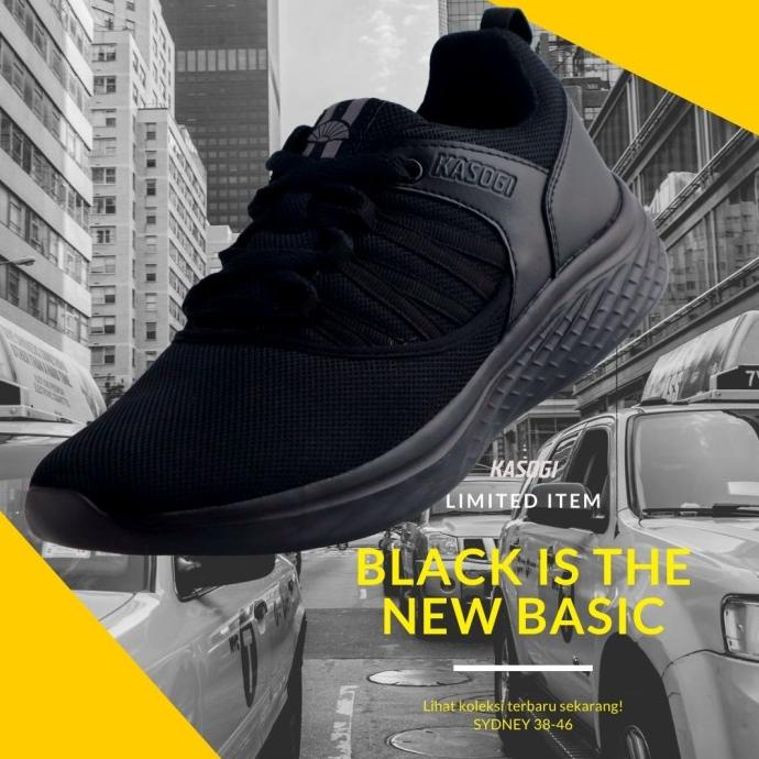 TERLARIS Sepatu Kasogi Dewasa Pria Wanita Sekolah Kerja Hitam Jumbo Sydney