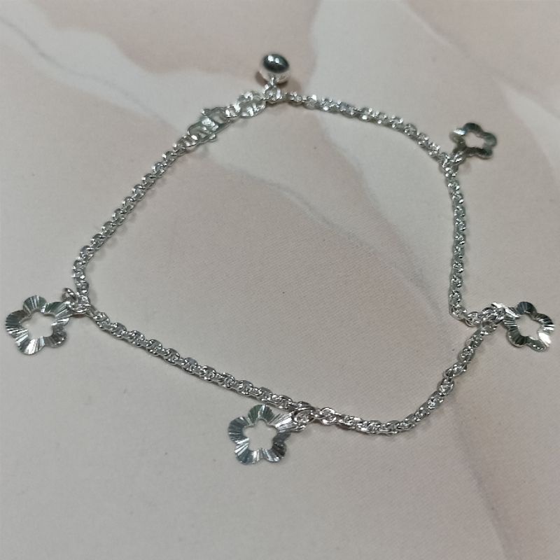 [700101] Gelang kaki italy perak silver 925 Asli handmade