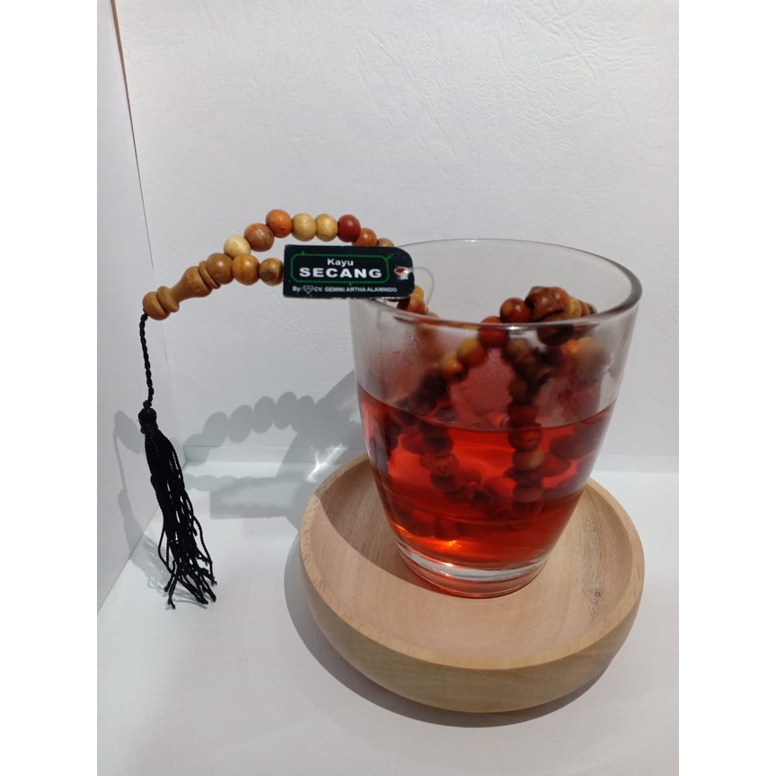 COD. Tasbeh Tasbih Kayu Secang 99 butir, Bisa Merubah Air Jadi Merah. Berkhasiat Menyehatkan, Menceg