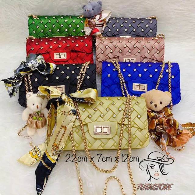  TAS  IMPORT JAKARTA JELLY  MATTE  ANYAM DIAMOND UK22 AYD22D 