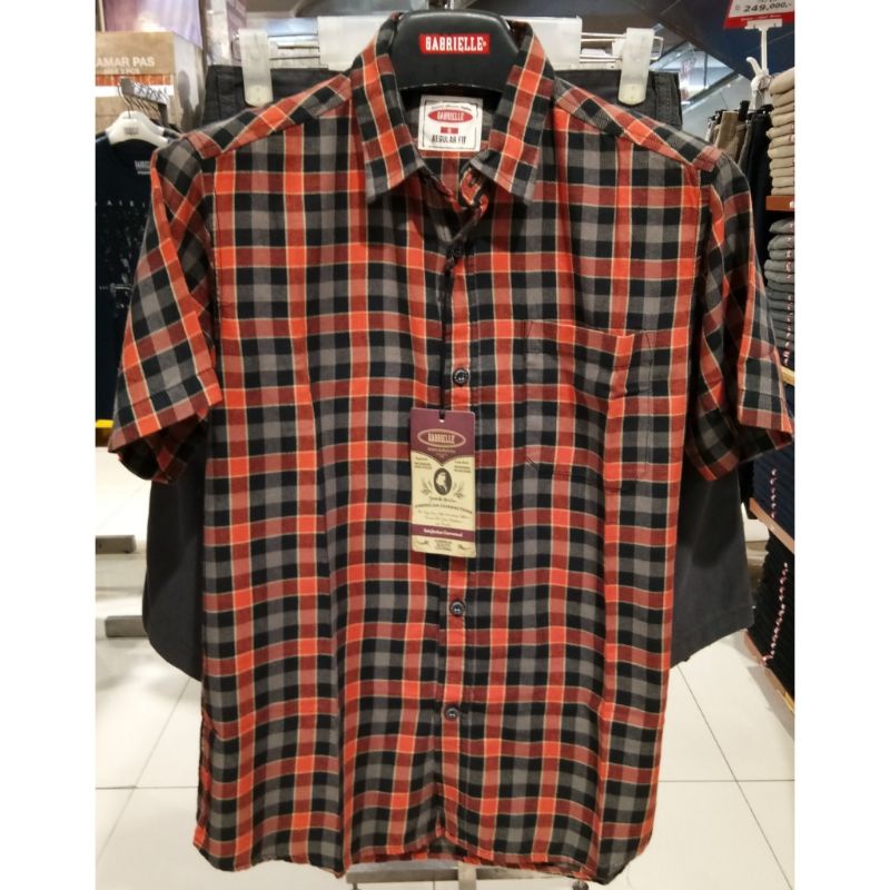 Gabrielle Casual Original Mens Cotton HB02973FS Kemeja Lengan Pendek Pria Regular