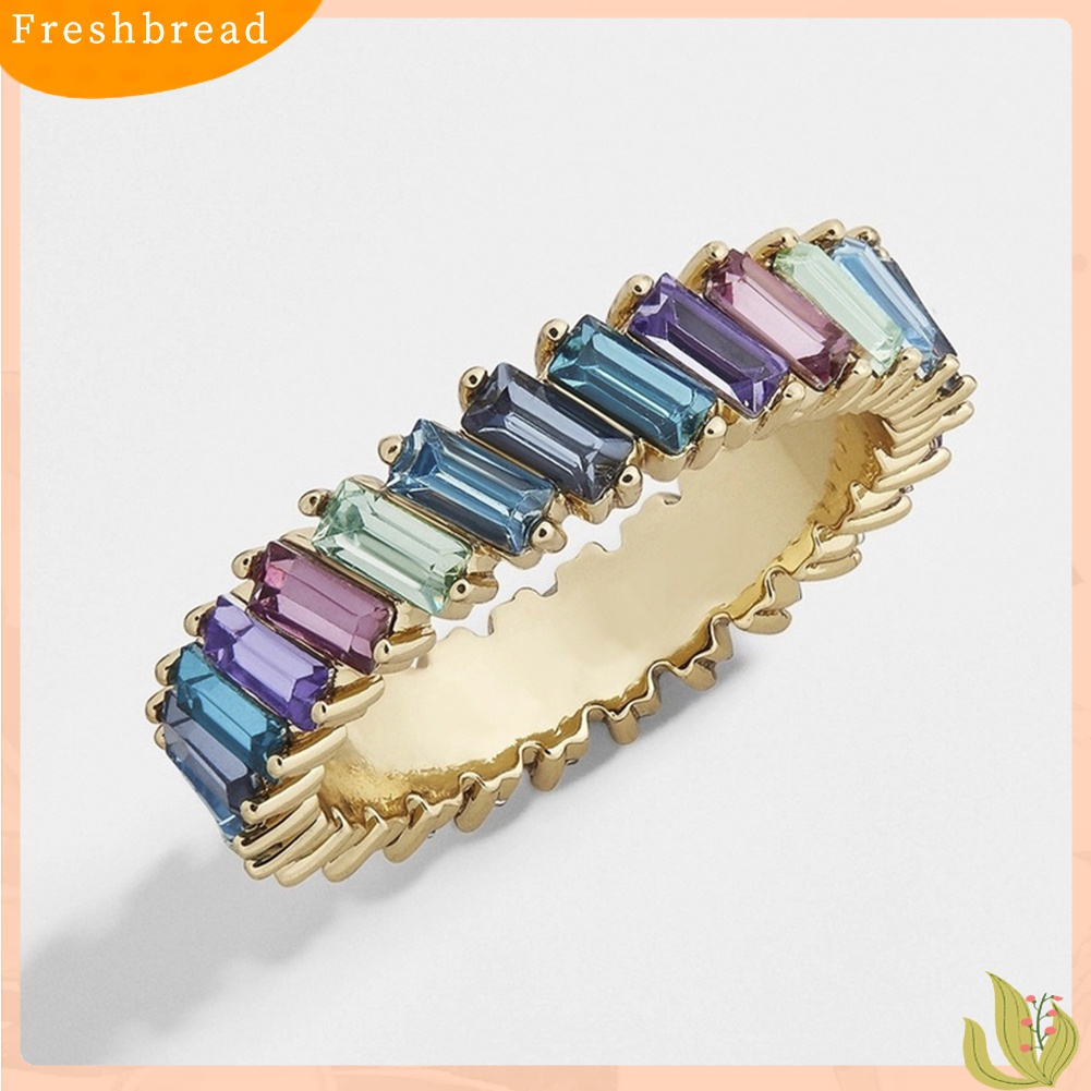 [TERLARIS]Women Full Rectangle Faux Crystal Inlaid Finger Ring Wedding Party Jewelry Gift