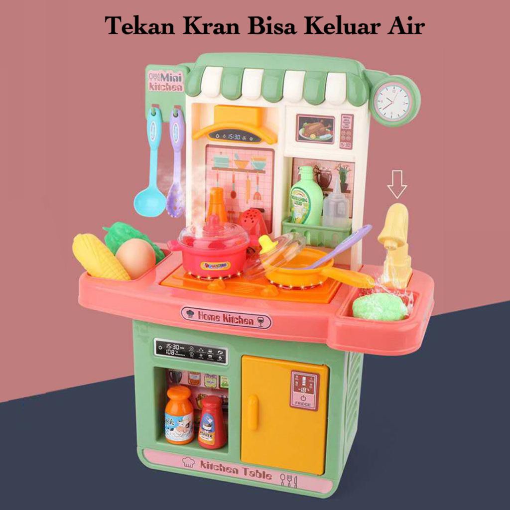 [MS]Mainan Anak Kitchen Set Spray Mist Mini 33pcs / Mainan Masak-Masak Kompor Bisa Keluar Uap