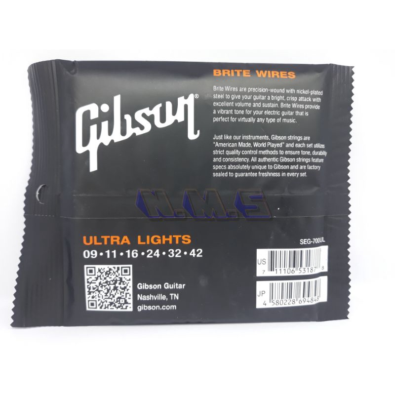 Gibson Senar Gitar Elektrik 09 Baja Lapis Nikel