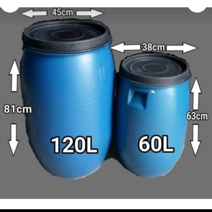 Drum Plastik Biru / Tong Sampah 60 Liter / 120 Liter (Bisa Pakai Kran)