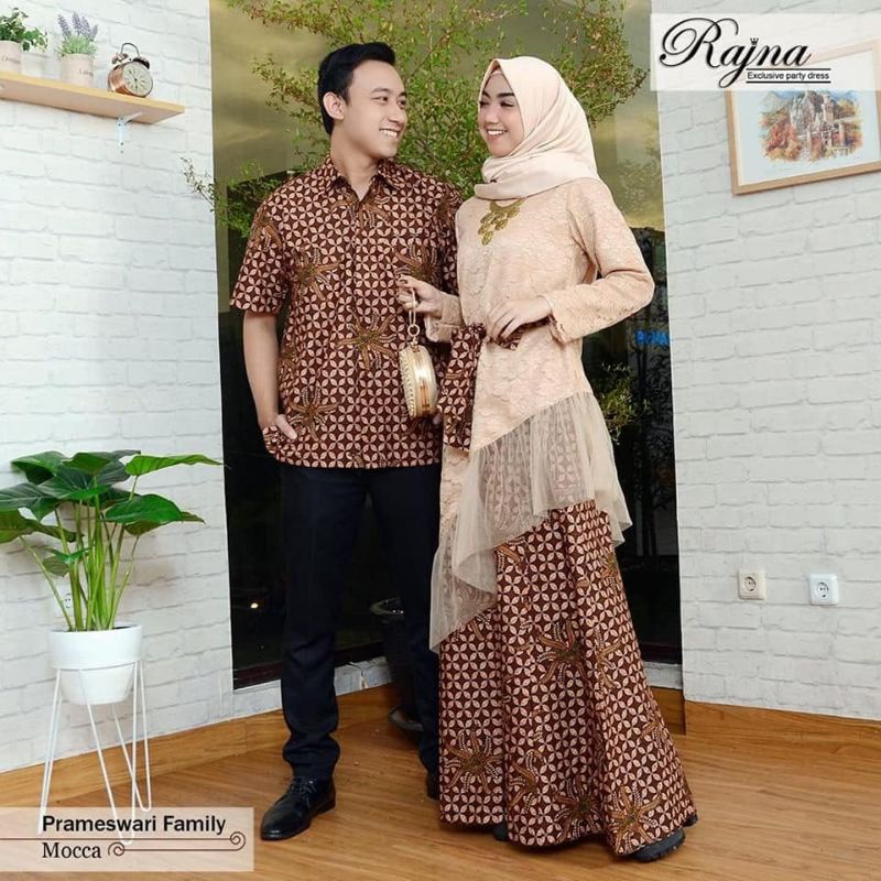 Jual Rajna Prameswari Baju Batik Couple Sarimbit Keluarga Kemeja Kebaya Brukat Wisuda