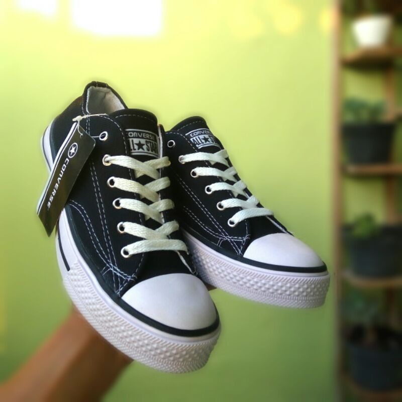 COD !! Sepatu Converse AllStar pendek / Sepatu warna hitam putih klasik / Sepatu wanita pria - terpopuler-1