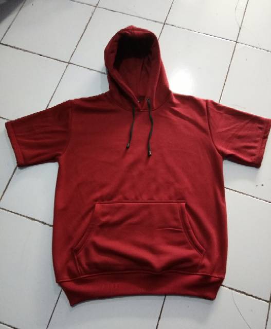 Hoodie lengan pendek short sleeve custom