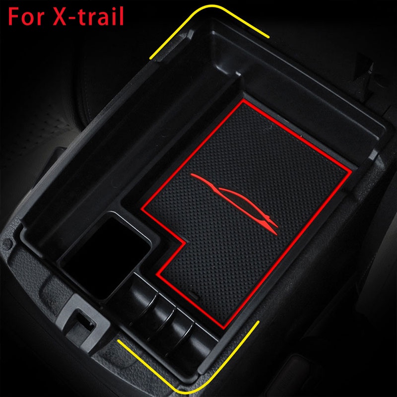 For Nissan X-trail T32 Rogue 2014-2020 Armrest Storage Box Car Central Storage Arm Rest Glove Tray Case Container Accessories