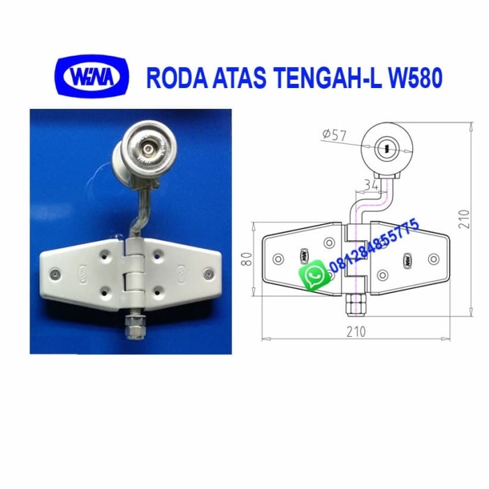 

READY COD Roda atas tengah-L As bengkok merk Wina W580 untuk pintu lipat