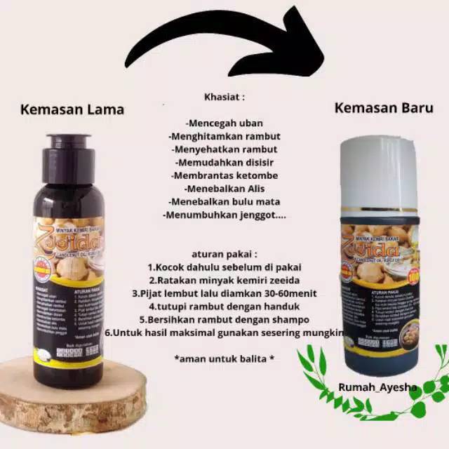 Minyak Kemiri Herbal Zeeida Penumbuh Rambut Shopee Indonesia