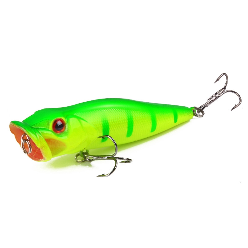 Fishing Lure Popper Casting Tunggal Hook 12,5g / 9cm 3D Mata Plastik Hard Bait