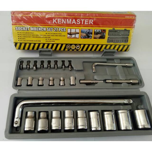 COD ✅ KUNCI SOK WRENCH SET KENMASTER 27 PCS KUNCI SOCKET SET SOKET KENMASTER 27PCS Kenmaster Termurah Berkualitas