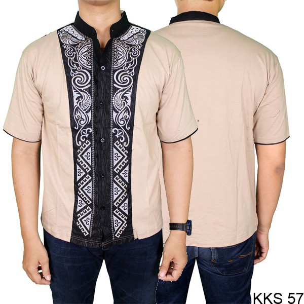 Baju Koko Model Terbaru Pria Katun Krem – KKS 57