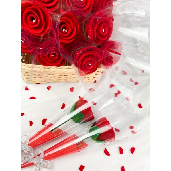 Buket bunga mawar 1 tangkai | Bunga Mawar Flanel Murah