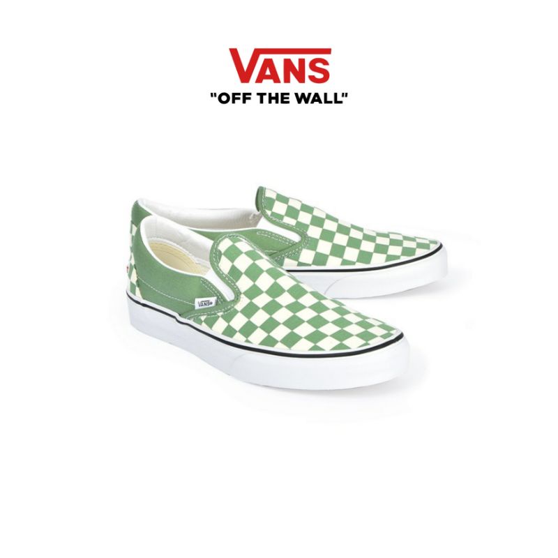 Vans Slip On Green Shale Checkerboard Original