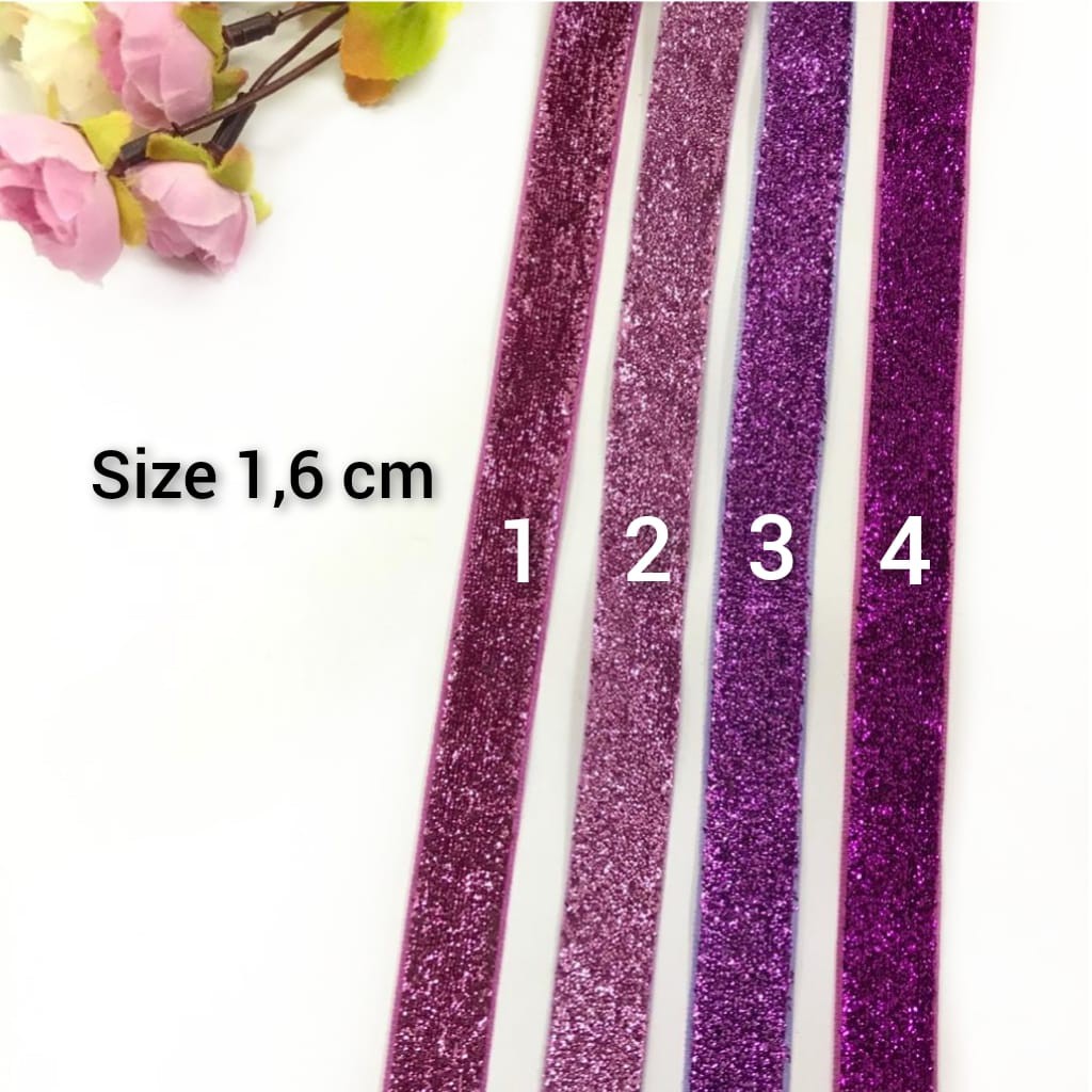 1 YARD - 1.6 CM PITA BLUDRU GLITER | VELVET GLITER